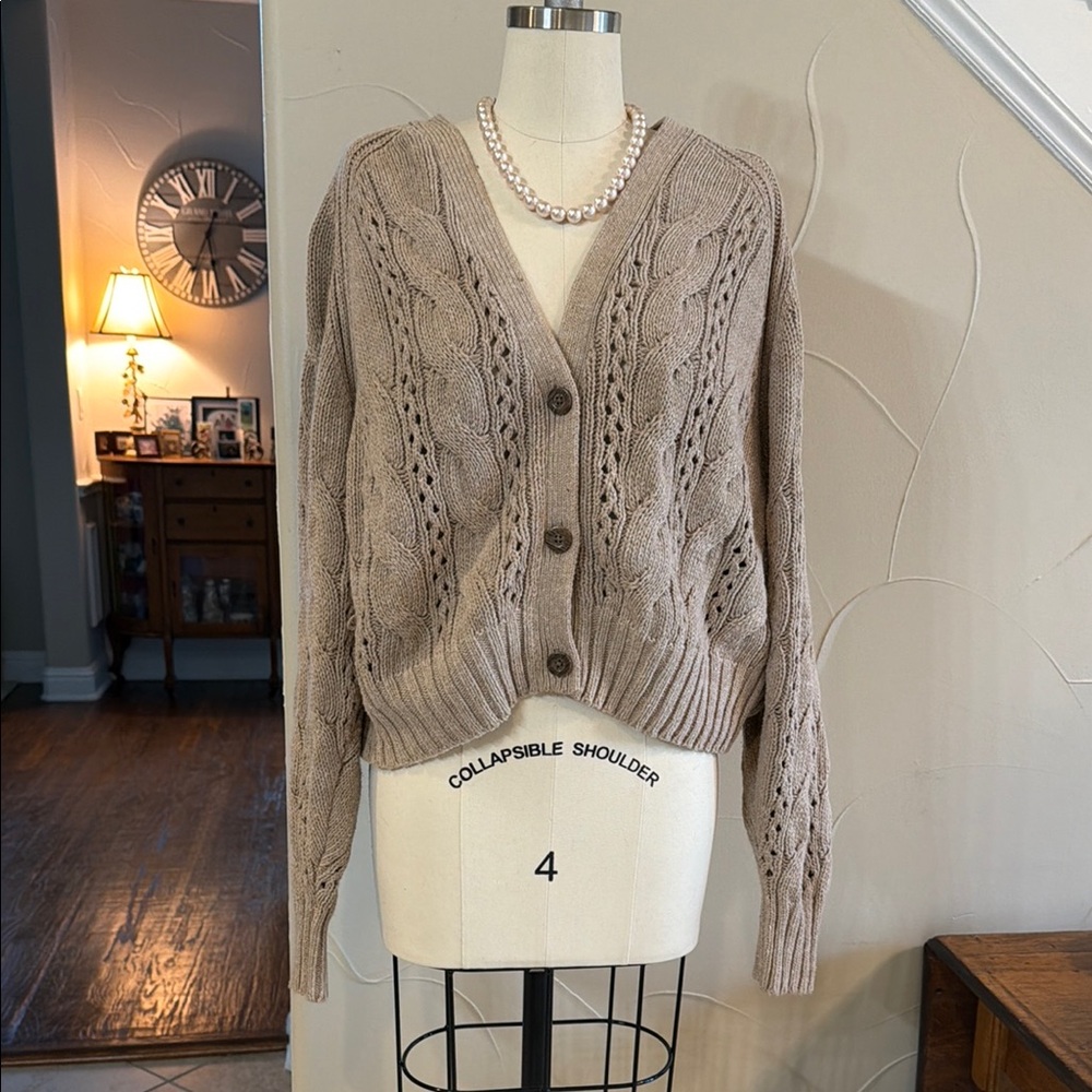 Cable Knit Button-Up Cardigan Sweater - Target - Large